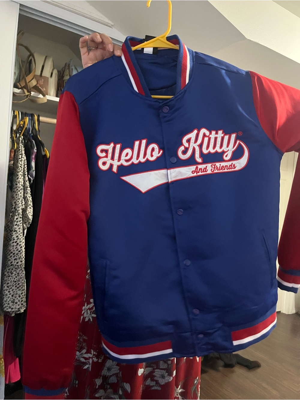 Sanrio hello kitty blue and red varsity jacket